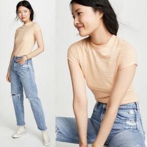 Free People Night Sky Striped Tee in Summer Rose Combo XS